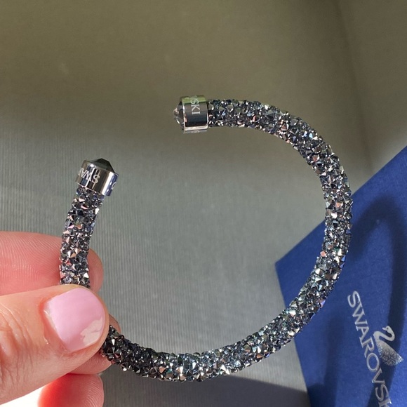 Swarovski Jewelry - Swarovski gunmetal silver tone crushed crystal bracelet